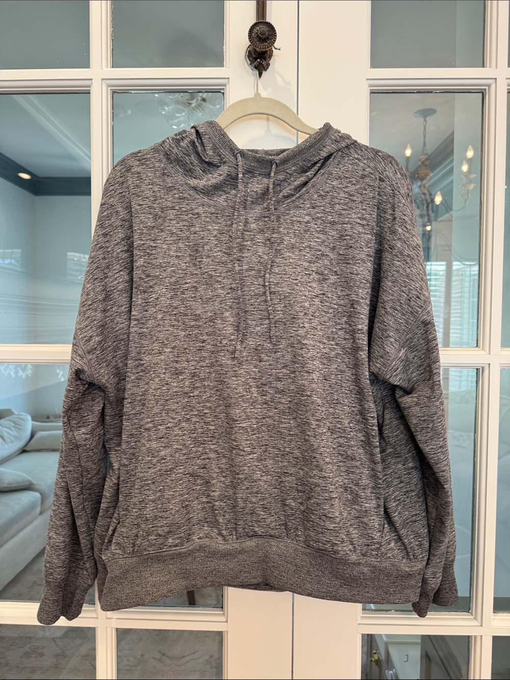 Z by Zella Gray Knit Hooded Pullover Sweatshirt